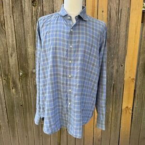 Peter‎ Millar Collection Mens XXL Plaid Button Up Shirt Winter Soft Twill Cotton